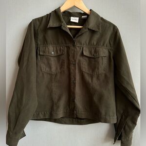 Northern Reflections Olive Green Soft-Touch Utility Shacket | Lightweight Layer